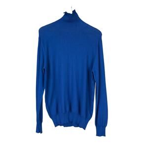 Canali Black Edition NWOT Blue LS Knit Turtleneck Pullover Sweater Size 48 US S